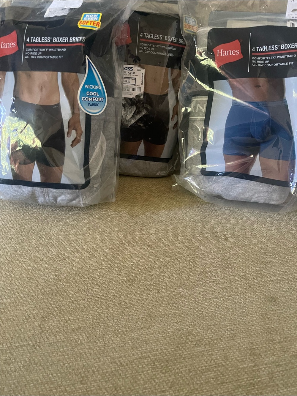 NEW Lot of 10 Hanes Tagless Boxer Briefs Size XL NWT